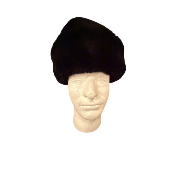 Surell x Saks Fifth Avenue Womens Shearling Fur Snowball Hat Size XL Black main image 10